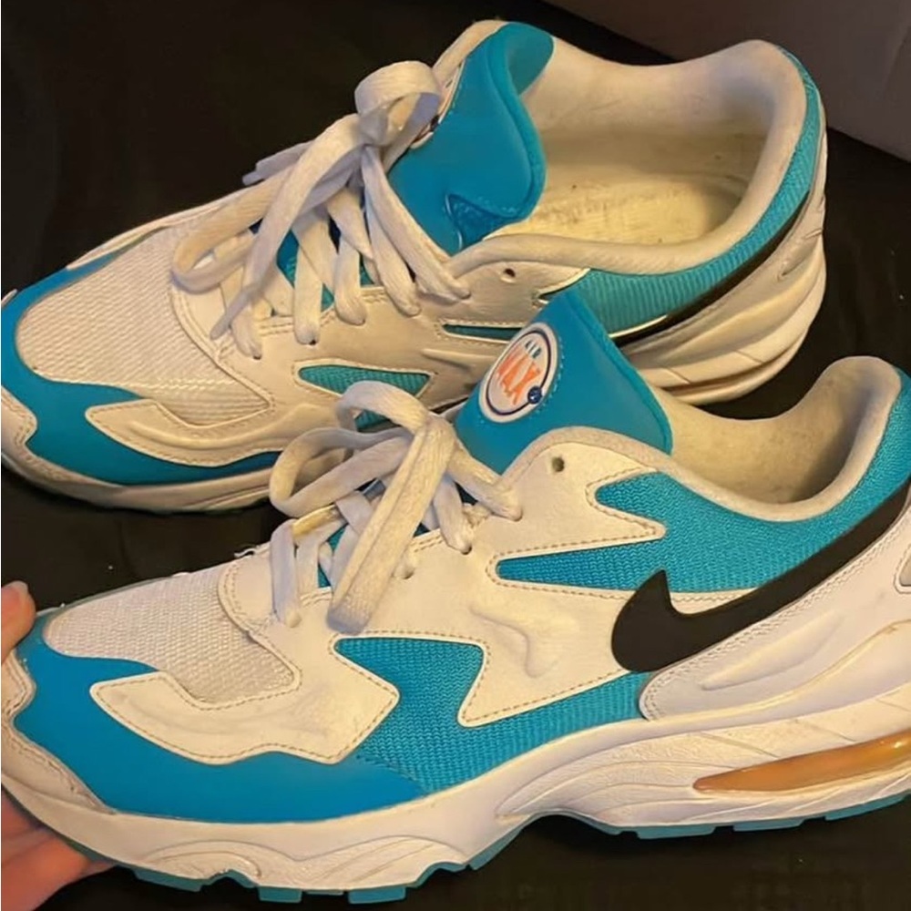 Nike White and Teal Athletic Shoes